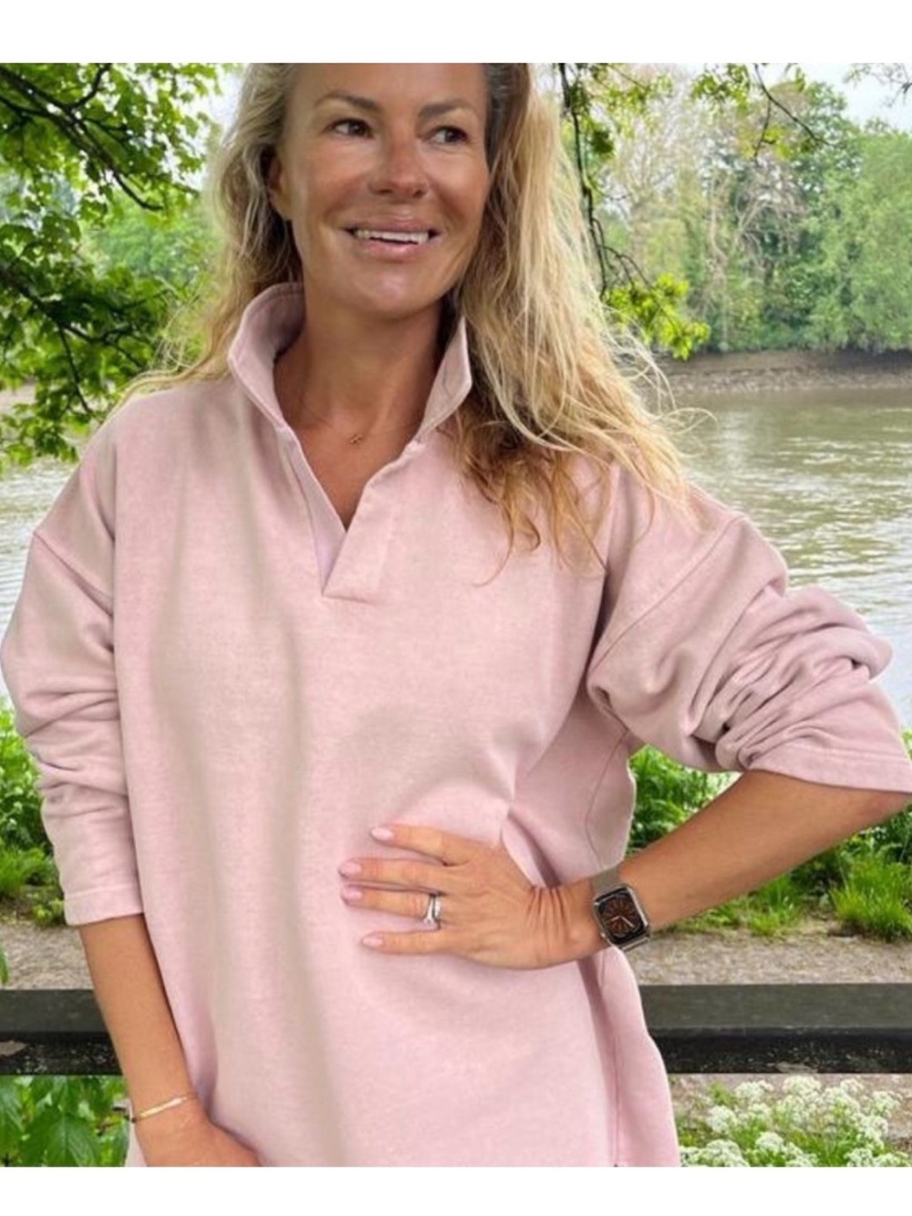 Sloppy Joe Dusty Rose Collared Sweater